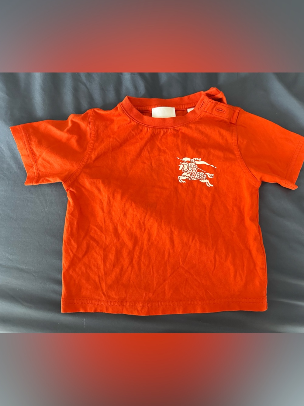 Toddler Burberry Bright Orange and White Knight Graphic T- Shirt